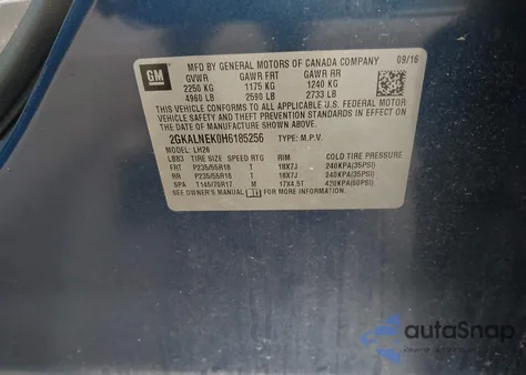 2017 GMC Terrain Sle-2 from USA, damaged, VIN 2GKALNEK0H6185256